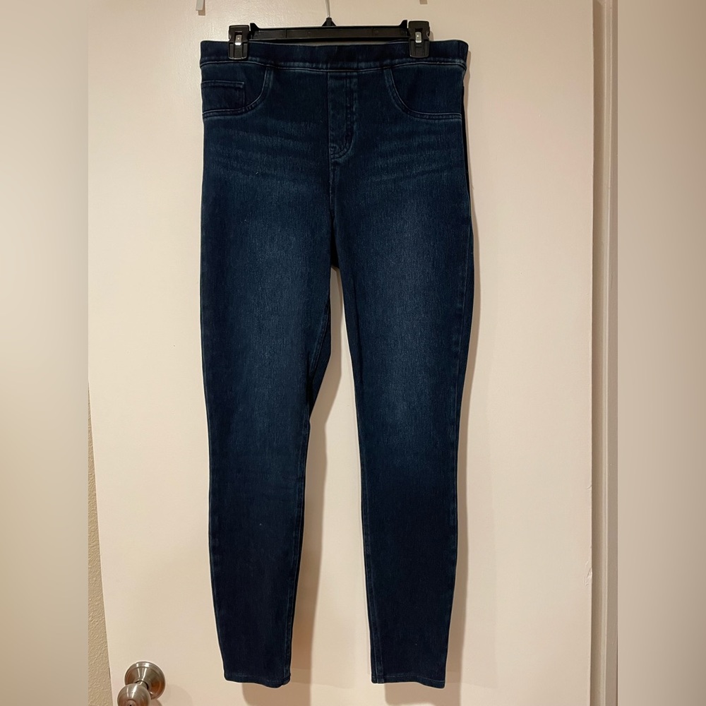 Spanx Jean-ish denim leggings, size L